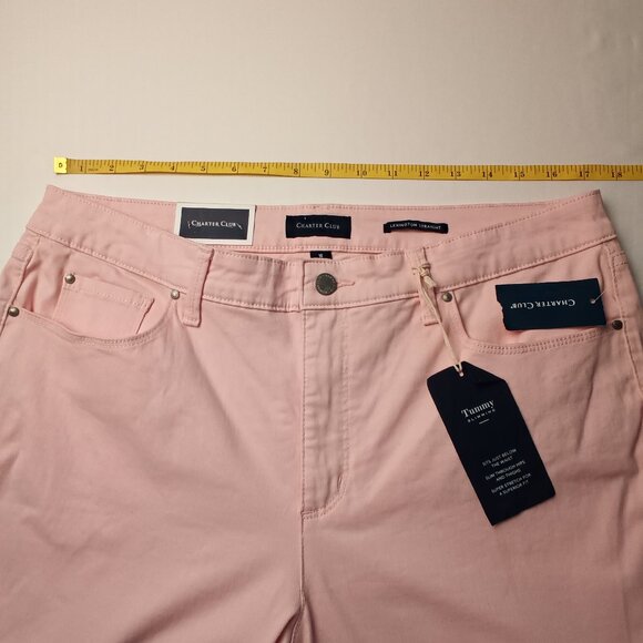 NWT Charter Club Jeans Size 16 Lexington Straight High Rise Misty Pink - Picture 9 of 12